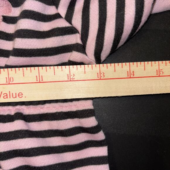 Little Lass Girls Pink /Black Striped Zip Up Hoodie Sweatshirt Sz‎ 9-12 Months - Picture 4 of 6